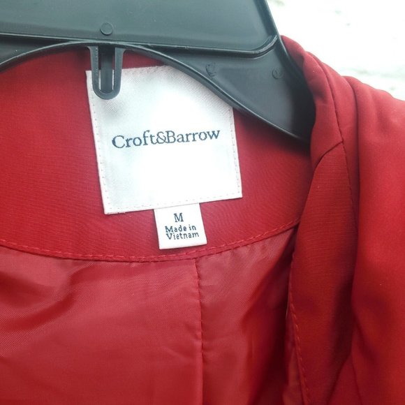 Croft & Barrow Red Double Breasted Pockets Long Sleeve Hooded Coat Size … - Picture 9 of 13